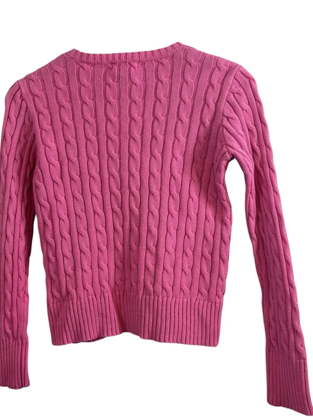 Ralph Lauren pink cotton cable- knit sweater girls size L(12/14)